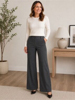 Reitmans Charcoal Wide-Leg Trousers